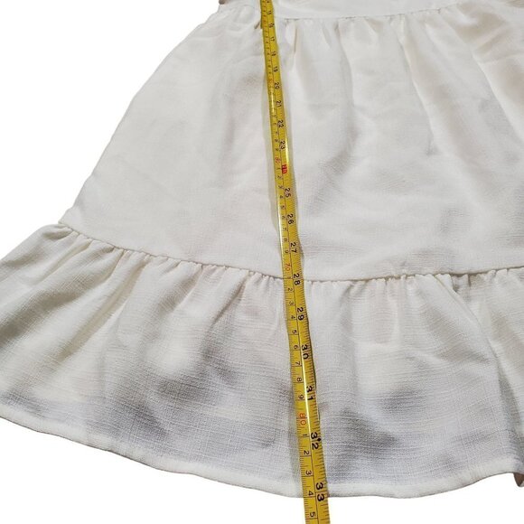 Express x LadyGang Ruffle Neck Flutter Sleeve Dress Womens 0 White Chic Feminine - Picture 5 of 7